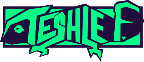The TESHIEF logo, with the letters stylized to look like a chameleon.
